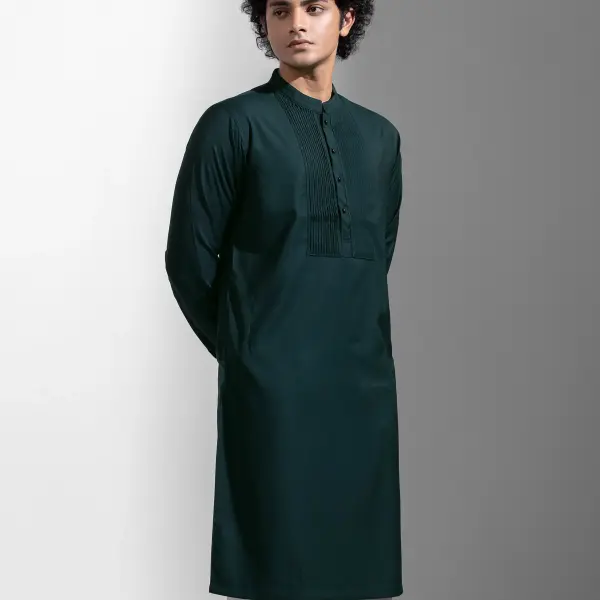 Dark Green Man Slim Fit Premium Panjabi